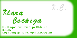 klara csepiga business card